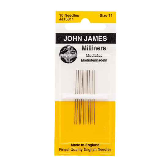 John James Milliners / Straw Needles - Size 11 - 10ct. - JJ150-11