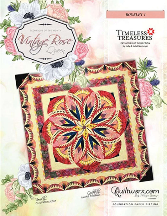 Vintage Rose Queen Size - Quiltworx - JNQ00212P - Printed Pattern