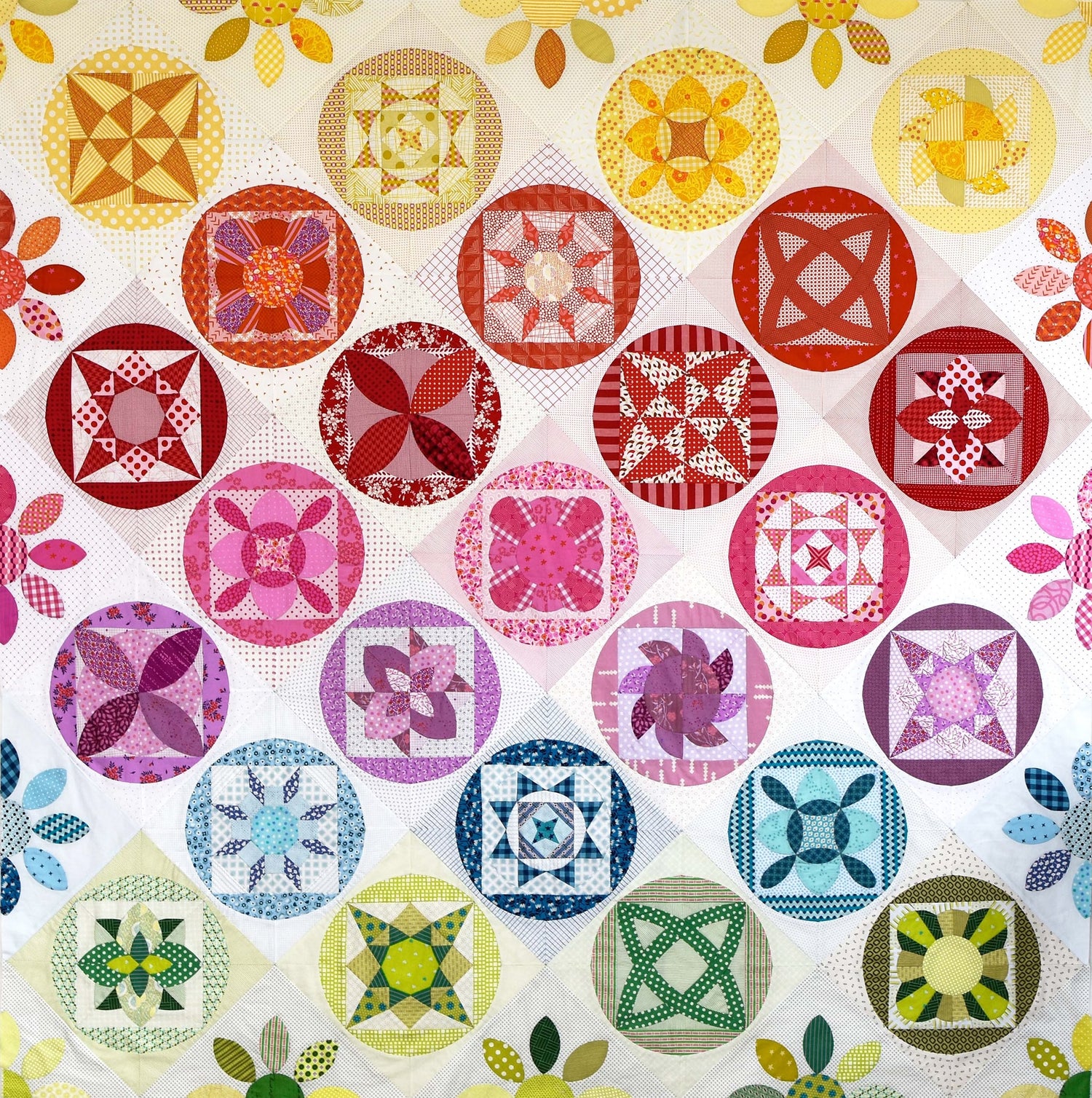 The Jar of Lollies Block of the Month Quilt by Jen Kingwell. 68" x 68" medallion style quilt.