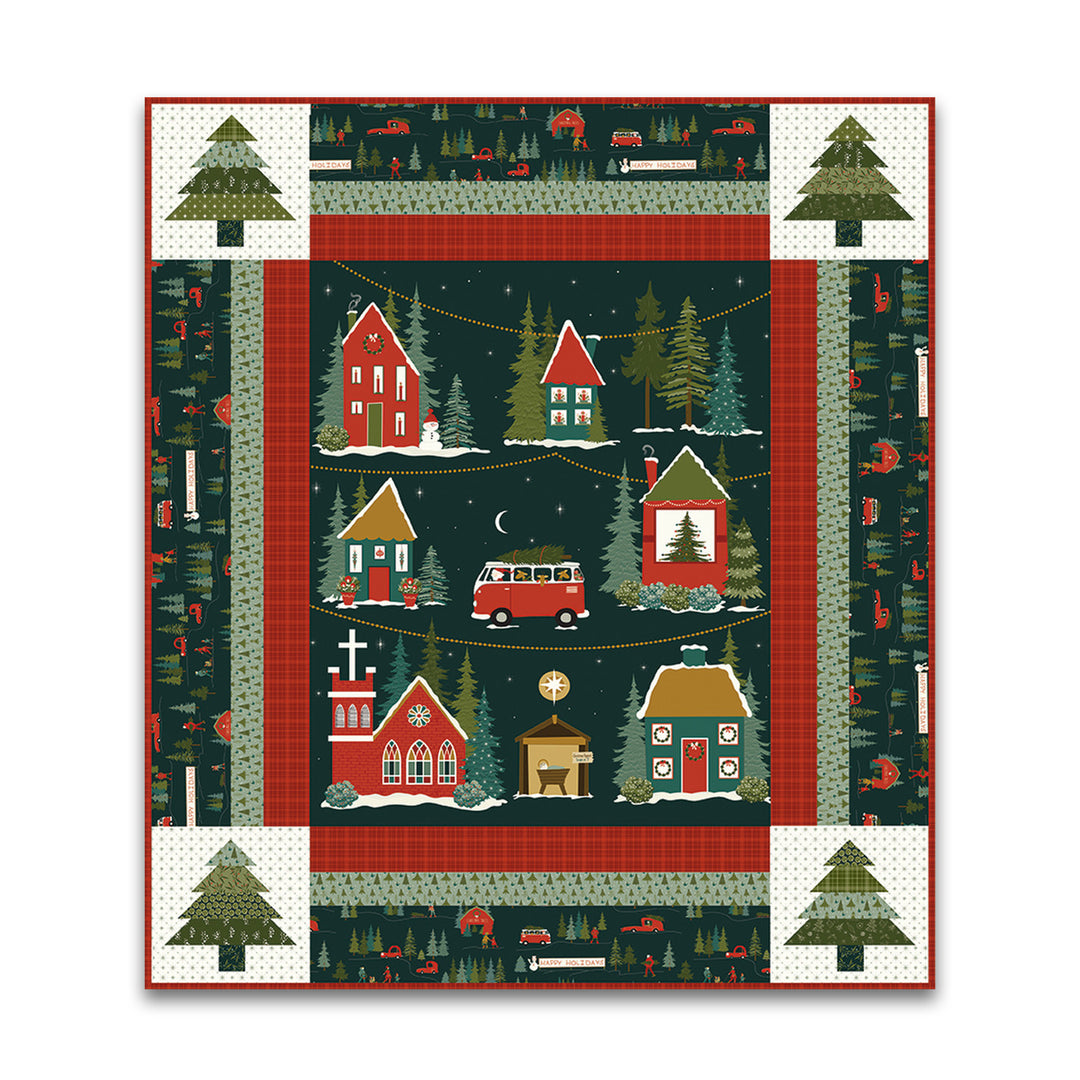PREORDER - Christmas is in Town - Panel Quilt Boxed Kit - KT-14741 - Quilt Kit
