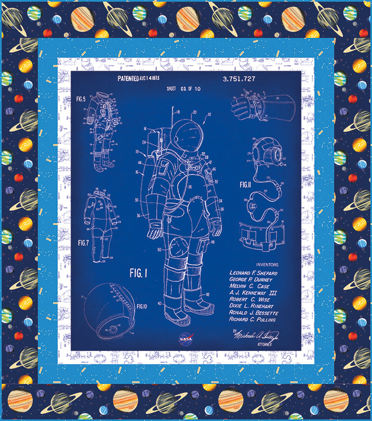 PREORDER - Outer Space By Nasa - NASA Spacesuit Panel Quilt Boxed Kit - RBD Designers - KT-15480 - Quilt Kit
