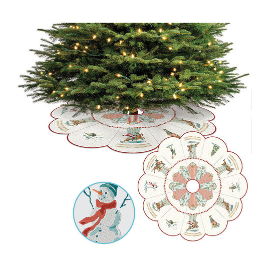 Machine Embroidery Santa's Fair Tree Skirt FABRIC ONLY Kit (Preorder)
