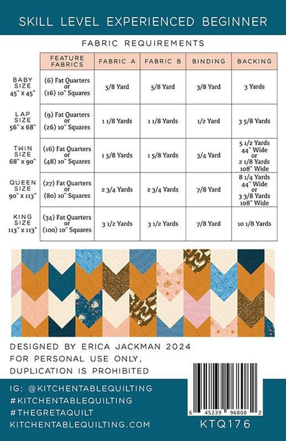 The Greta Quilt - Quilt Pattern - The Kitchen Table Quilting - KTQ 176 - Paper Pattern