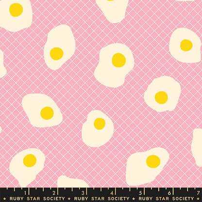 Fried Eggs in Posy quilting fabric, part of the Egg and Friends fabric collection by Kimberly Kight for Ruby Star Society. (SKU: RS3090 13)