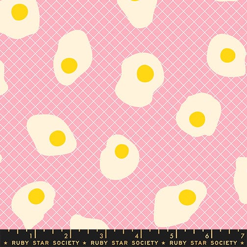 Fried Eggs in Posy quilting fabric, part of the Egg and Friends fabric collection by Kimberly Kight for Ruby Star Society. (SKU: RS3090 13)