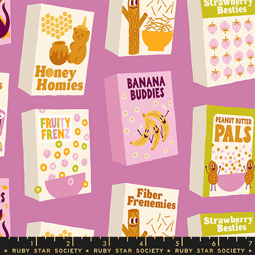 Part Of This Complete Breakfast in Heliotrope quilting fabric, part of the Egg and Friends fabric collection by Kimberly Kight for Ruby Star Society. (SKU: RS3106 14)
