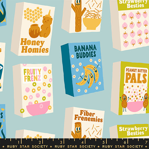 Part Of This Complete Breakfast in Polar quilting fabric, part of the Egg and Friends fabric collection by Kimberly Kight for Ruby Star Society. (SKU: RS3106 15)
