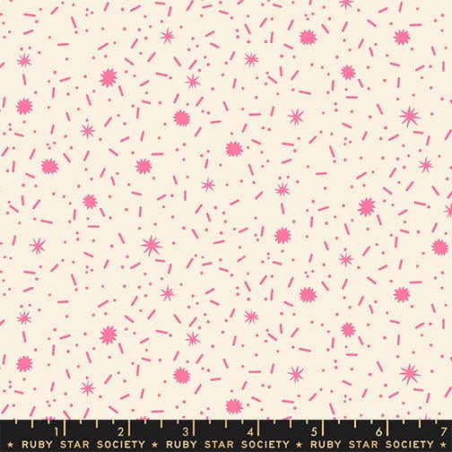 Sugar Rush in Neon Pink quilting fabric, part of the Egg and Friends fabric collection by Kimberly Kight for Ruby Star Society. (SKU: RS3095 12)