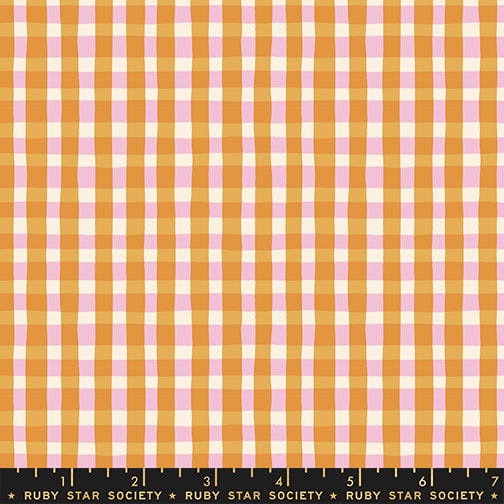 Tablecloth in Honey quilting fabric, part of the Egg and Friends fabric collection by Kimberly Kight for Ruby Star Society. (SKU: RS3096 14)