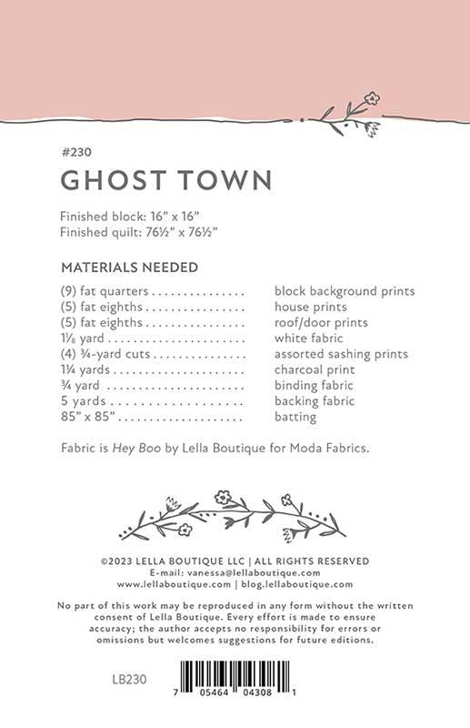 Ghost Town Quilt Pattern - Lella Boutique - LB 230 - Printed Pattern