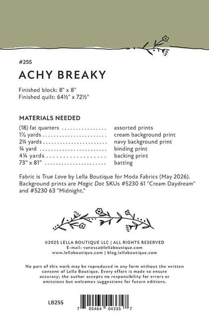 Achy Breaky Quilt Pattern - Lella Boutique - LB 255 - Printed Pattern