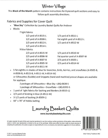 Winter Village - Paper Pattern - Laundry Basket Quilts - LBQ-0634-P