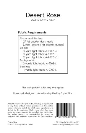 Desert Rose - Paper Pattern - Laundry Basket Quilts - LBQ-0976-P