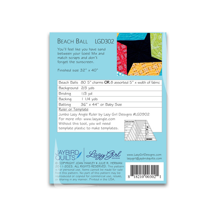 Beach Ball - Lazy Girl Designs - Paper Pattern - LGD302