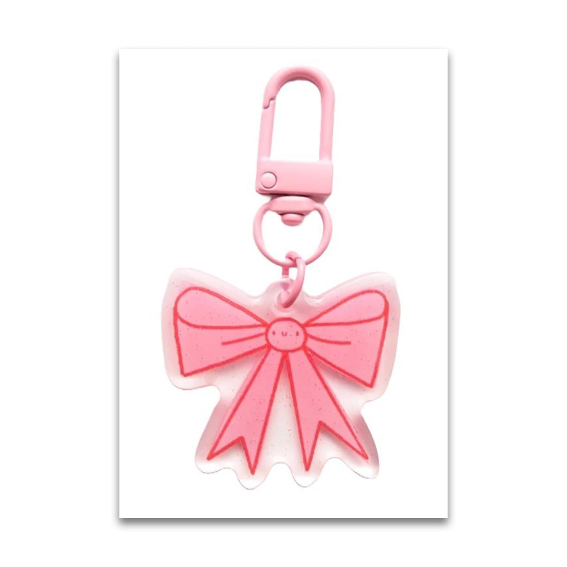 Lizzy House - Zipper Glitter Charm - Pink Bow - LHTINYZ001