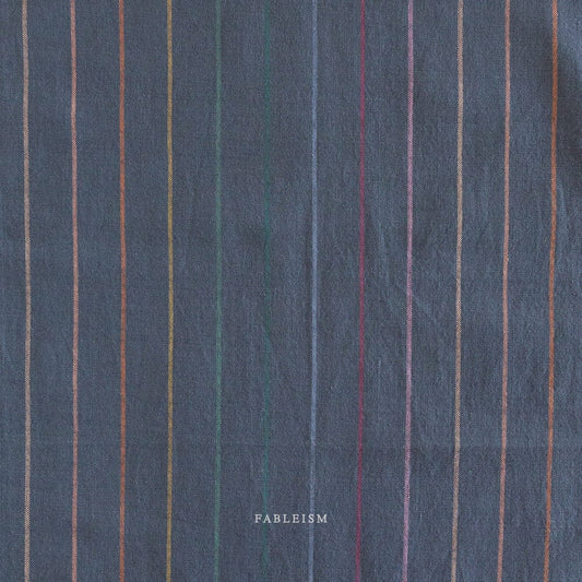 Skinny Stripe in Dark Rainbow fabric, part of the Lucky Loom fabric collection. (SKU: LL-03-SKS-DK-RAINBOW)