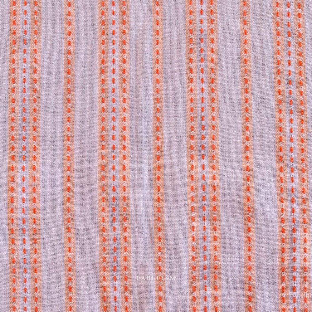 Stitch Stripe in Lavender fabric, part of the Lucky Loom fabric collection. (SKU: LL-07-SSP-LAVENDER)