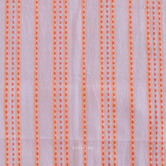 Stitch Stripe in Lavender fabric, part of the Lucky Loom fabric collection. (SKU: LL-07-SSP-LAVENDER)