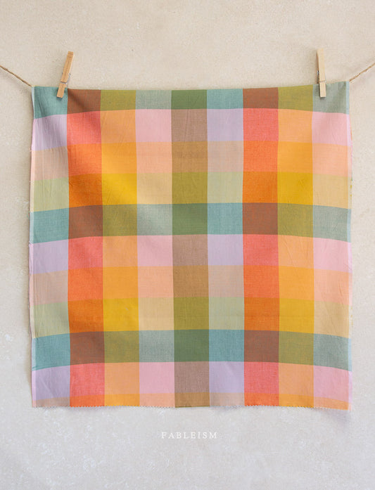 Lumiere - Happy Checkers in Bloom - Fableism Supply Co - LMR55-01-BLOOM - Half Yard