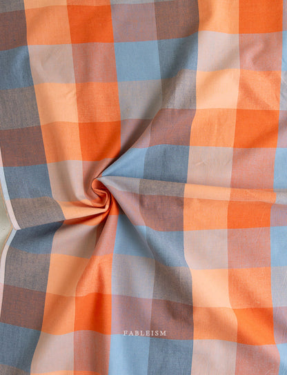 Lumiere - Happy Checkers in Sailor - Fableism Supply Co - LMR55-01-SAILOR - Half Yard