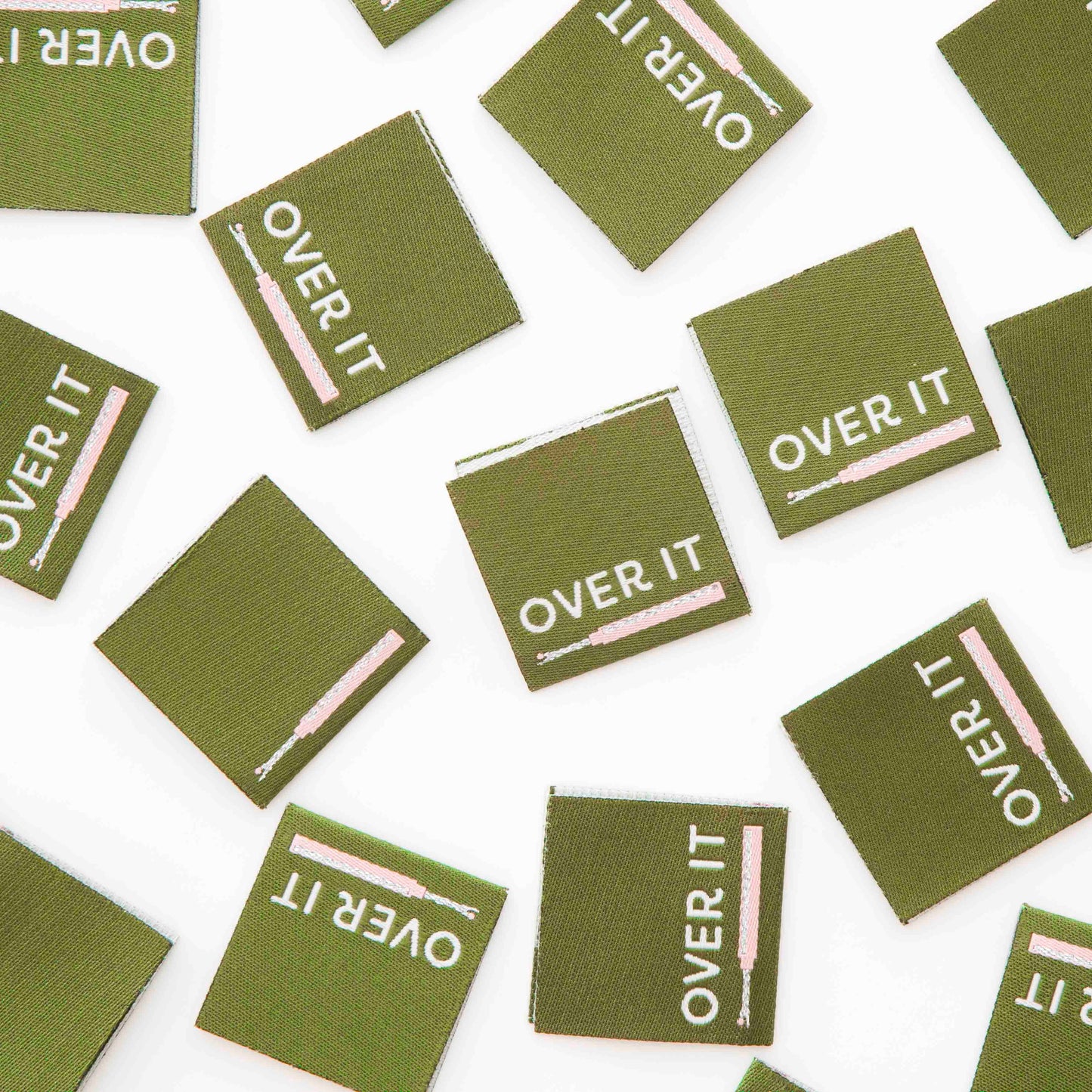 Sarah Hearts - Over It - Sew In Woven Clothing Label Tags - LP235