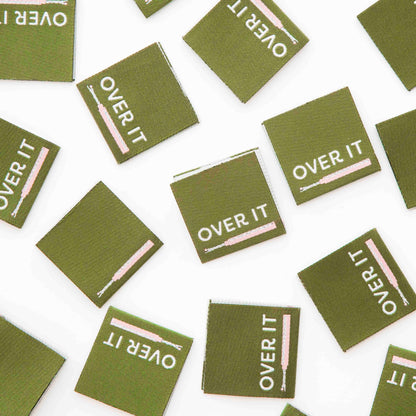 Sarah Hearts - Over It - Sew In Woven Clothing Label Tags - LP235