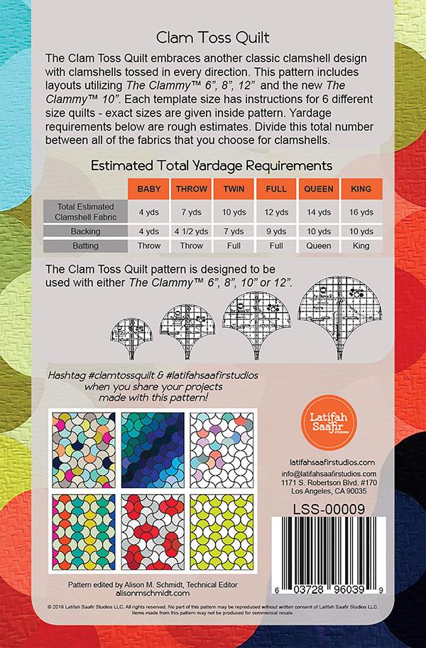 Clam Toss - Quilt Pattern -  Latifah Saafir Studios - Printed Pattern