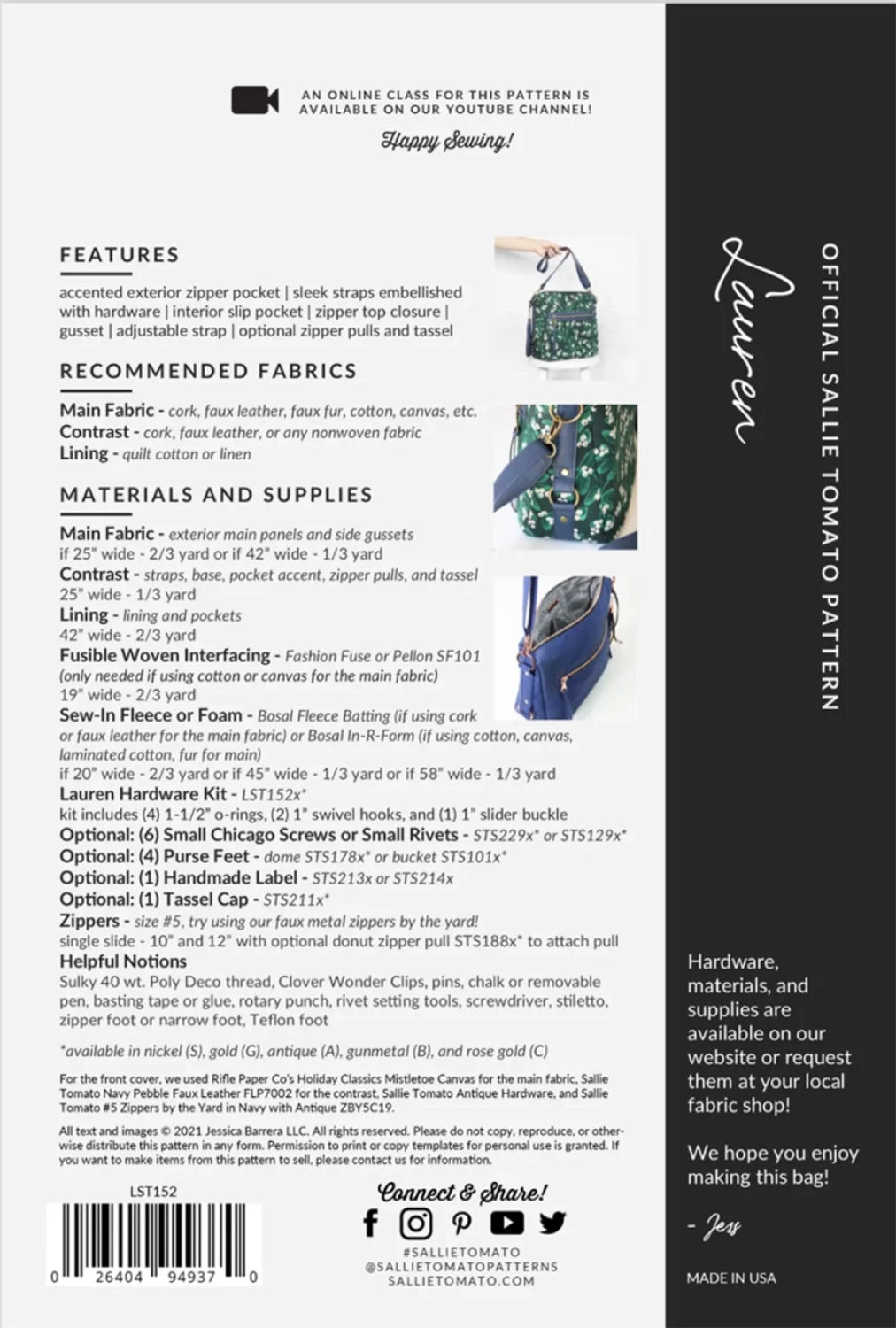 Lauren - Printed Pattern - Sallie Tomato - LST152