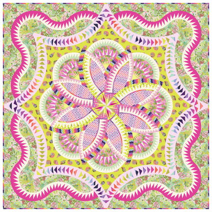 Lakeshore Hosta Quilt Kit with Floral Reef Tula Pink Fabric