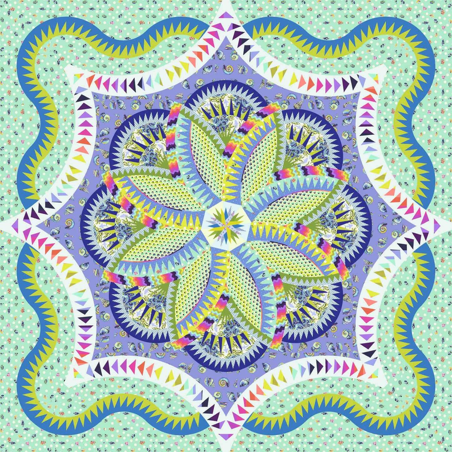 Lakeshore Hosta [Marine] Quilt Kit - Fabric Only (Preorder)