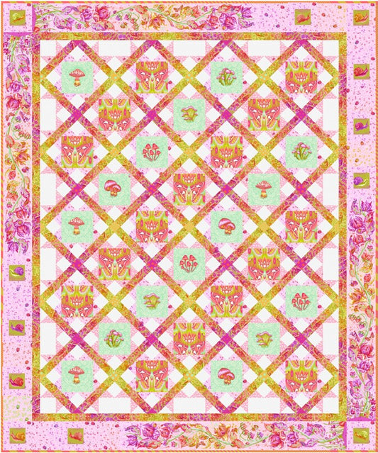 Lattice Blooms Quilt Kit [Afterglow] - Down to Earth by Tula Pink (Preorder)
