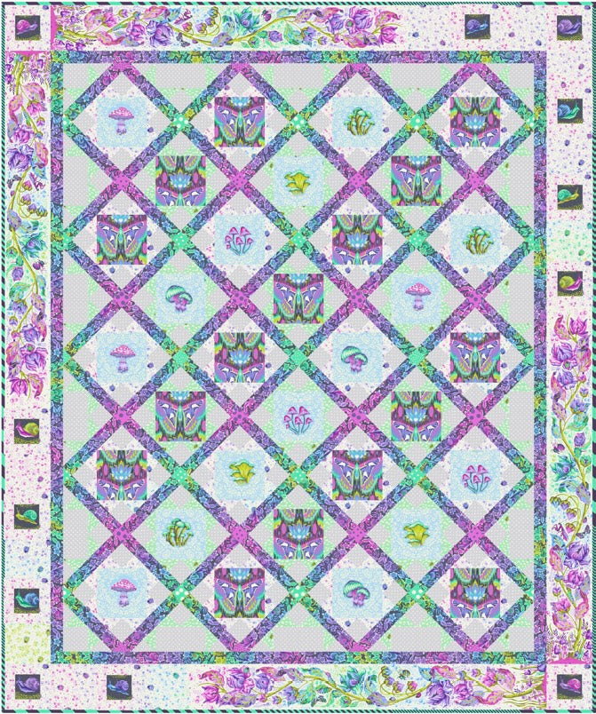 Lattice Blooms Quilt Kit [Daybreak] - Down to Earth by Tula Pink (Preorder)