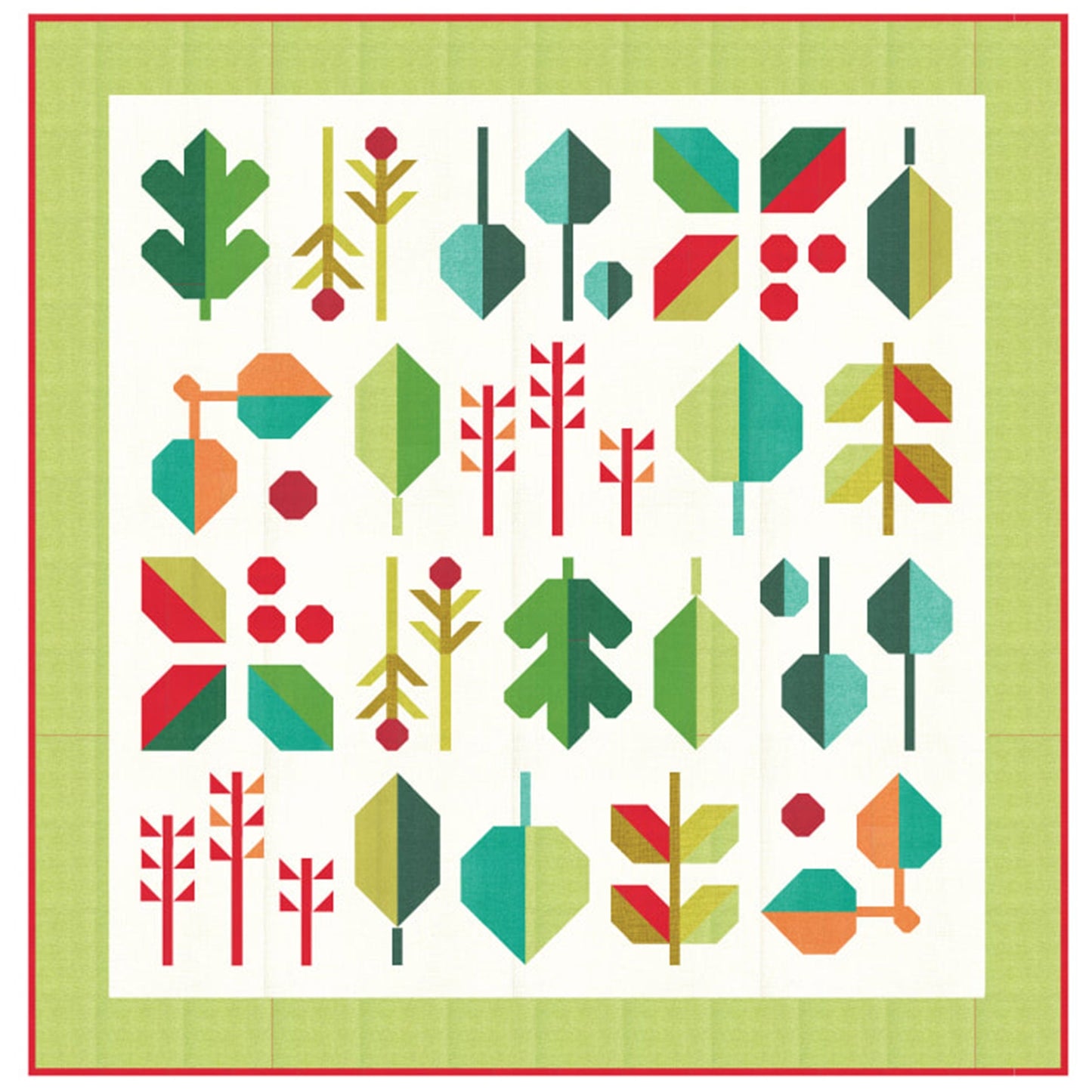 Leaf Press Quilt Kit, Cheery Christmas - Thatched and Coordinates Collection by Robin Pickens - Fabric Only