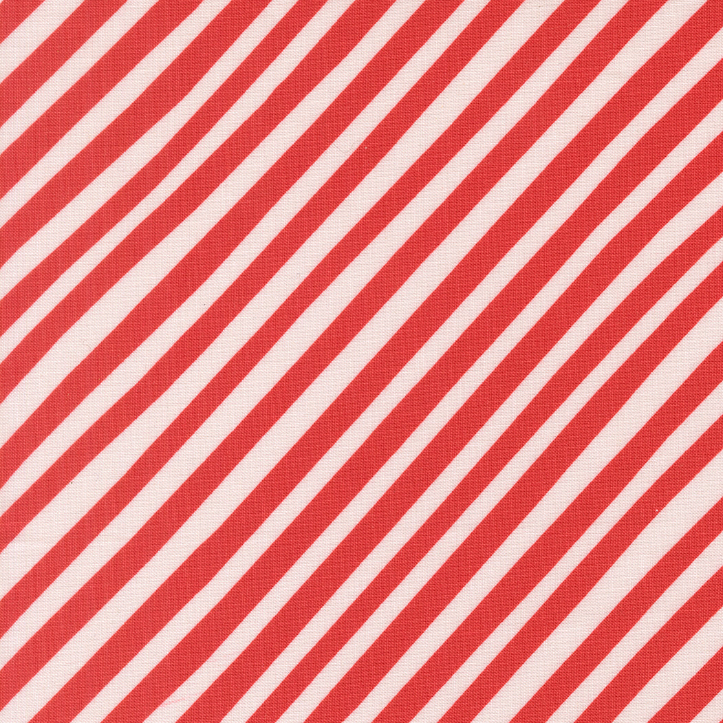 A closeup shot of the quilting fabric pattern called Stripes, designed by Lizzy House, in the love colorway. The SKU is 37146 16.