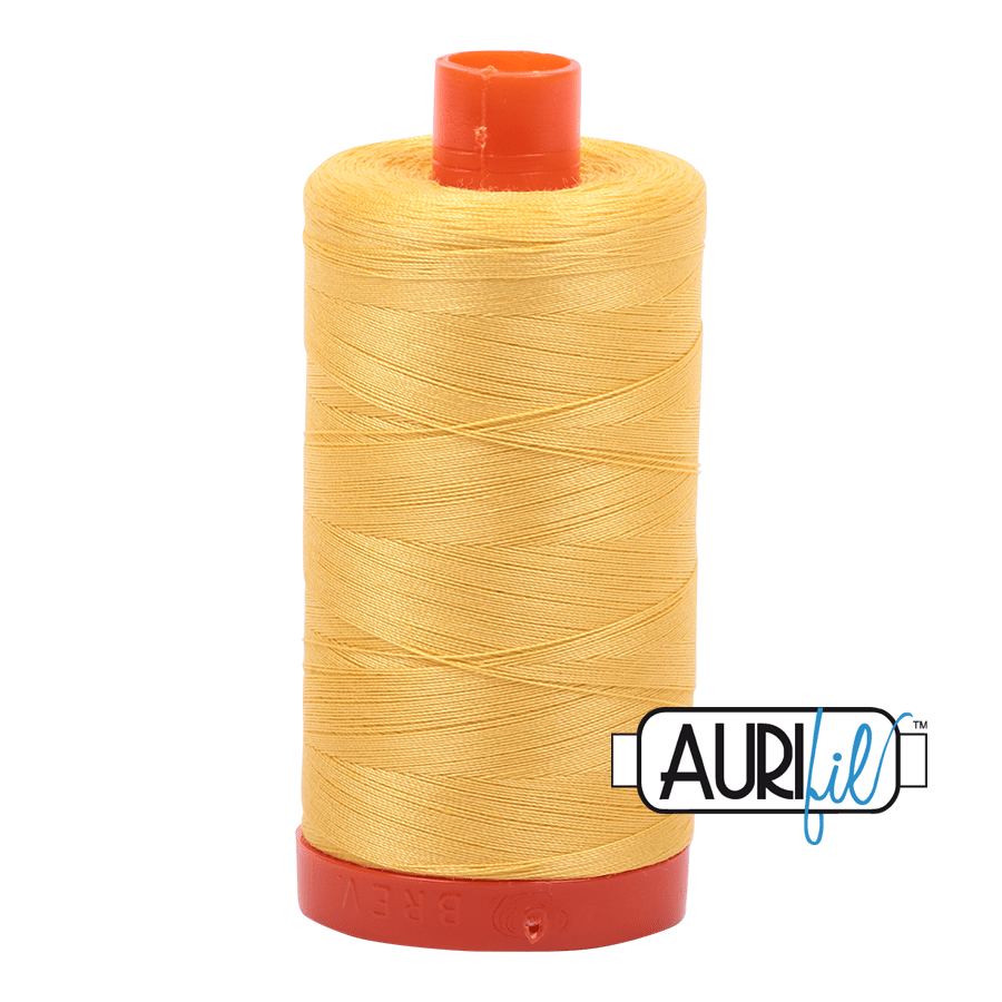 Aurifil Cotton Mako Thread - 50wt - 1300m Spool - Pale Yellow - MK50SP1135