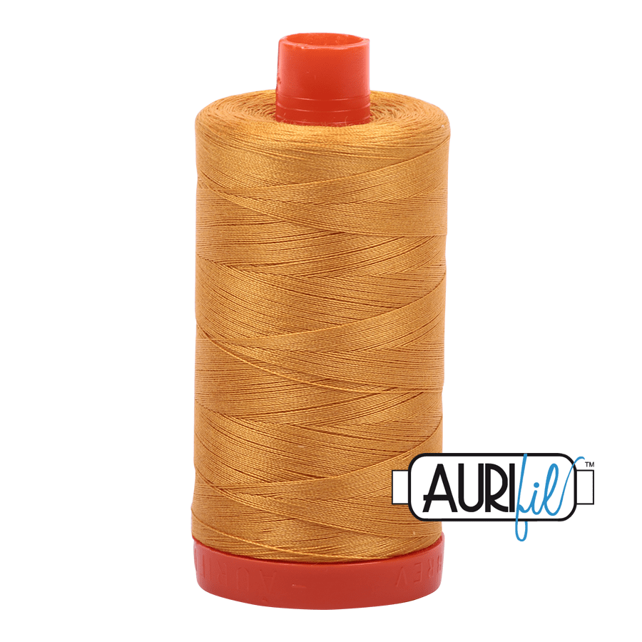 Aurifil Cotton Mako Thread - 50wt - 1300m Spool - Mustard - MK50SP2140