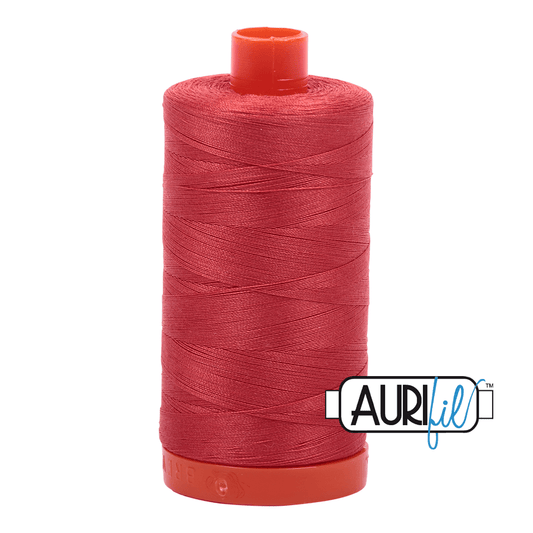 Aurifil Cotton Mako Thread - 50wt - 1300m Spool - Dk Red Orange - MK50SP2255