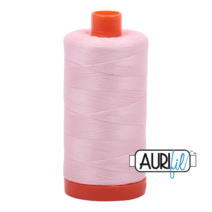 Aurifil Cotton Mako Thread - 50wt - 1300m Spool - Pale Pink - MK50SP2410