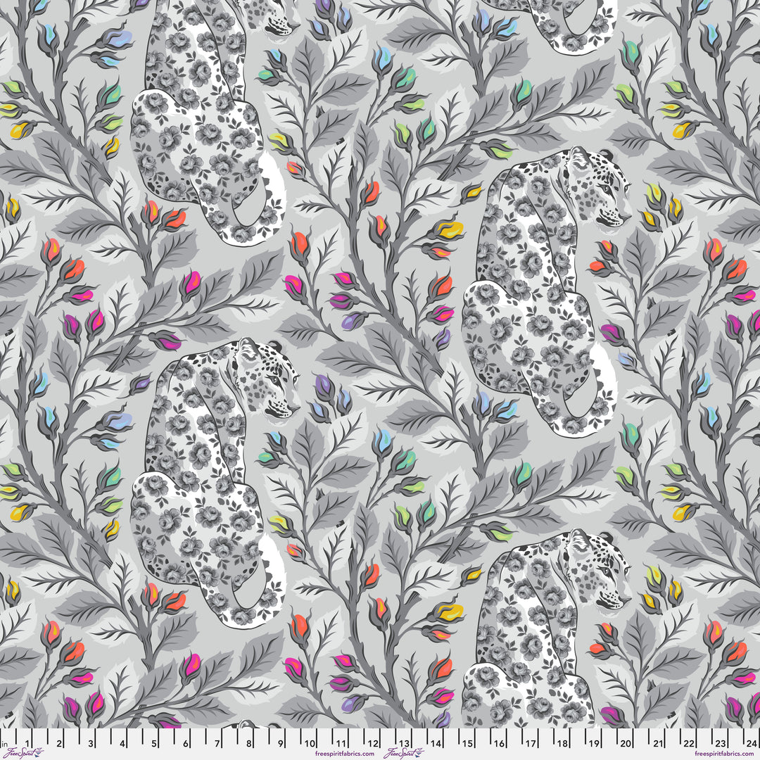 Beautymark in Fog minky fabric, part of the Graywork fabric collection by Tula Pink (SKU: MKTP009.FOG)