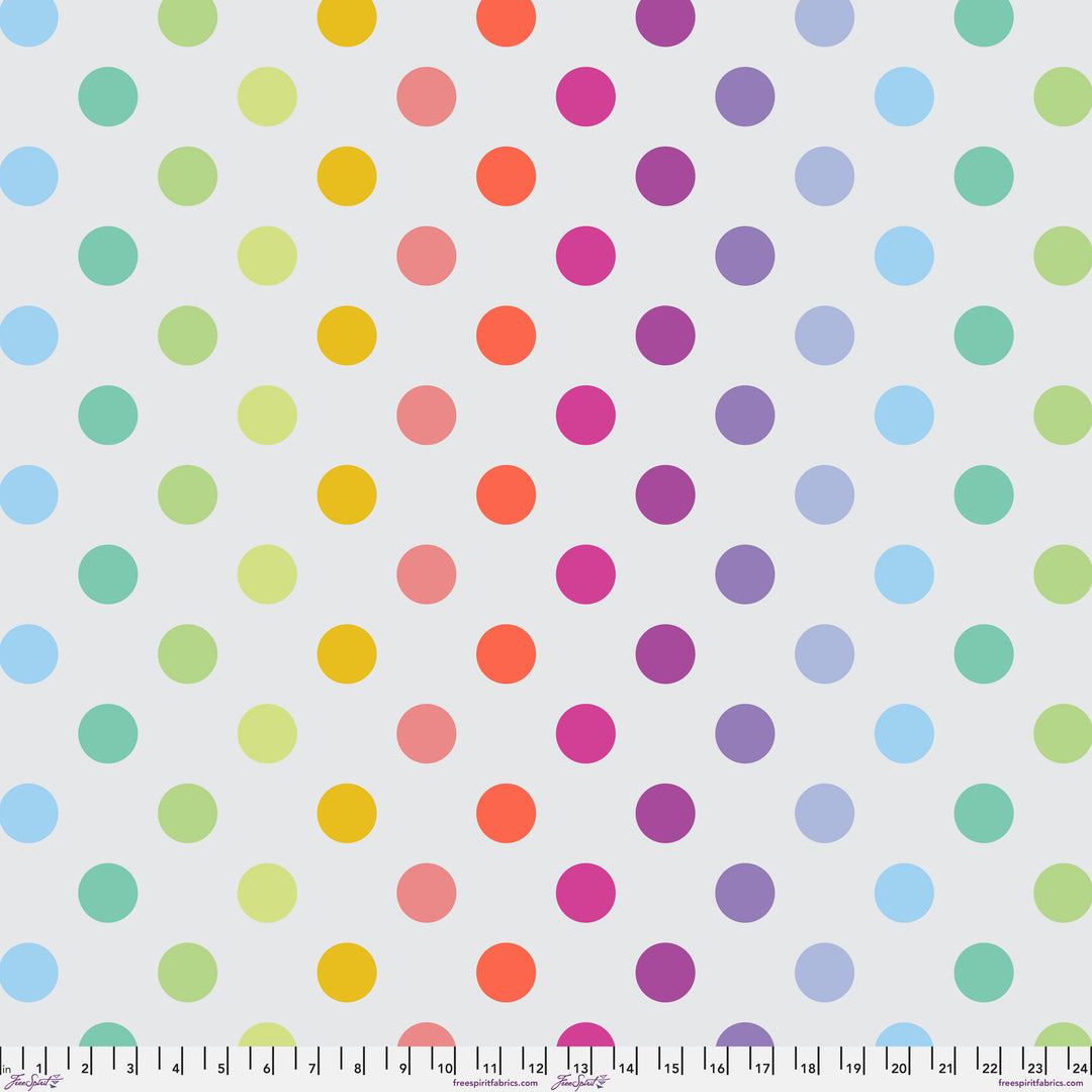 Disco Poms in Whisper minky fabric, part of the True Colors fabric collection by Tula Pink (SKU: MKTP011.WHISPER)