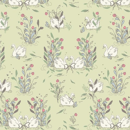 Swan Soiree quilting fabric, part of the Mademoiselle fabric collection by Patty Basemi (SKU: MMS97906)