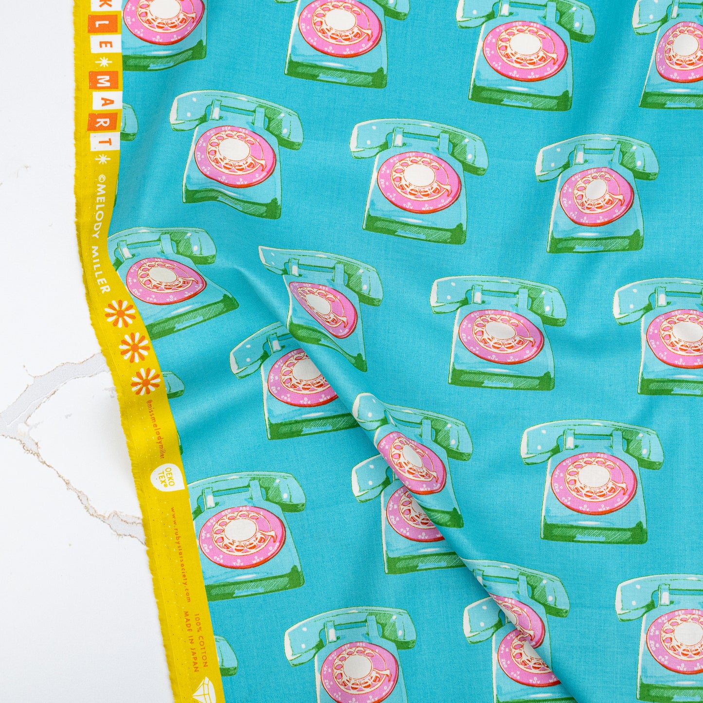 Sparkle Mart - Telephones in Dark Turquoise - Melody Miller - RS0121 16 - Half Yard (Preorder)