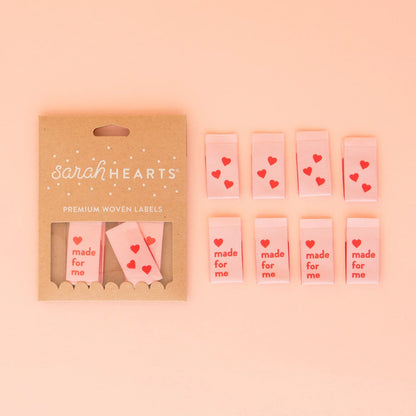 Sarah Hearts - Made For Me Heart - Sewing Woven Clothing Label Tags - LP179