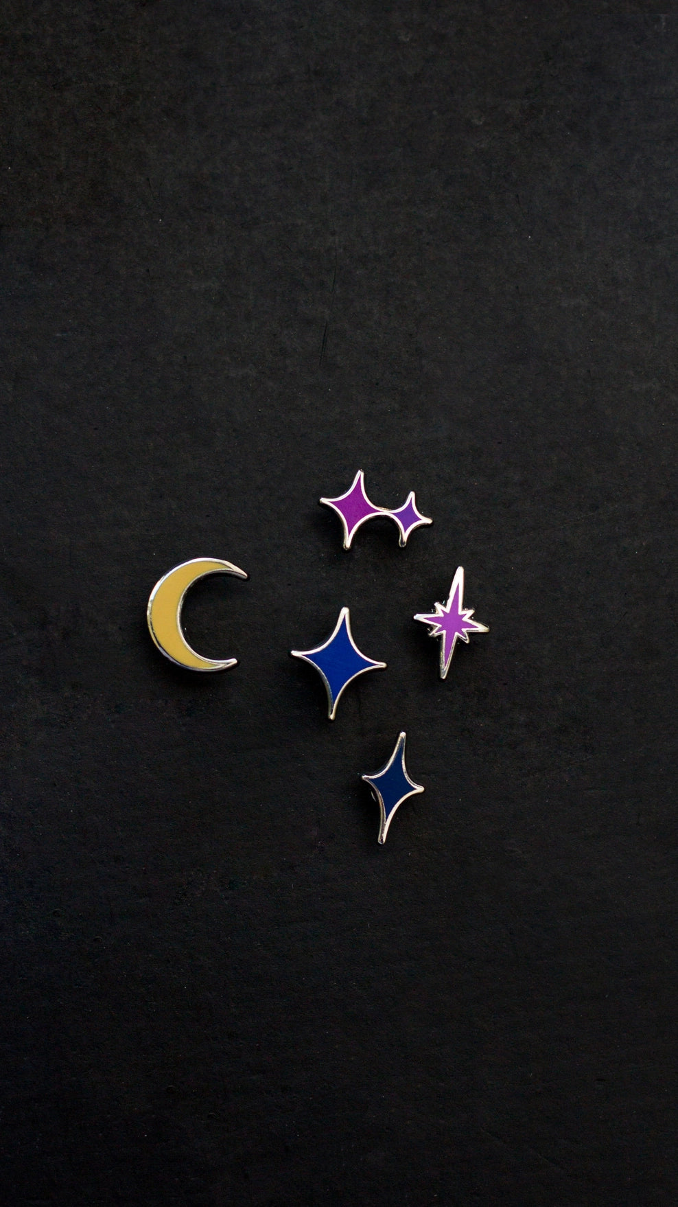 The Gray Muse - Mini Stars and Moon - Enamel Pin Collection