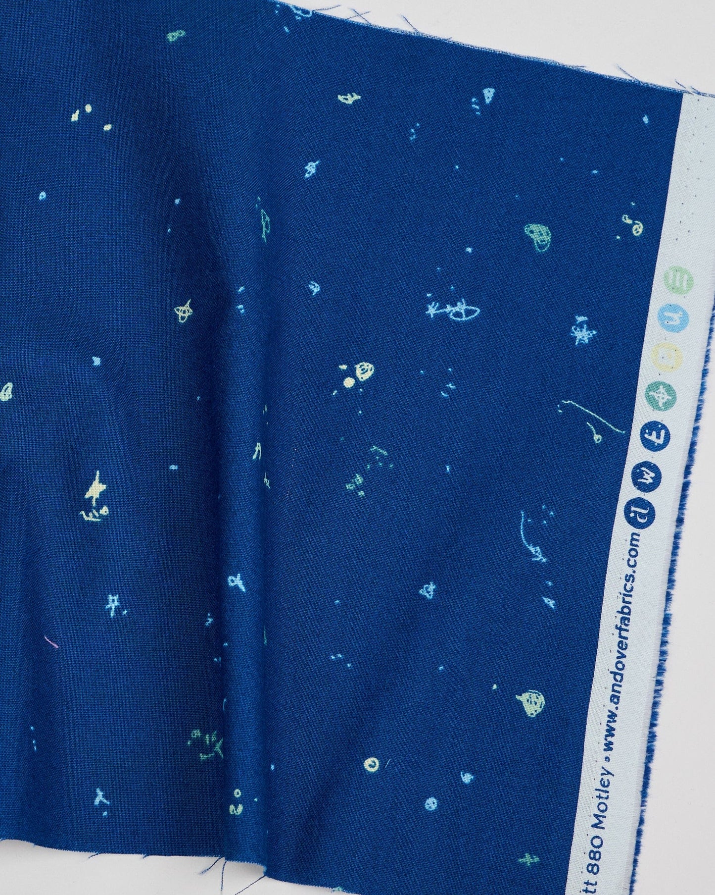 Cotton quilting fabric pattern called 'Motley in Gonzo'. Part of the 'Motley' fabric collection. Designed by Giucy Giuce for fabric company Andover Fabrics. SKU: A-880-B2. 44-45 inch width.