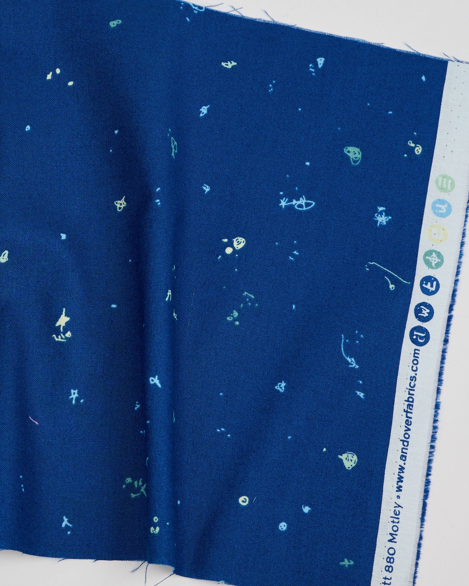 Cotton quilting fabric pattern called 'Motley in Gonzo'. Part of the 'Motley' fabric collection. Designed by Giucy Giuce for fabric company Andover Fabrics. SKU: A-880-B2. 44-45 inch width.