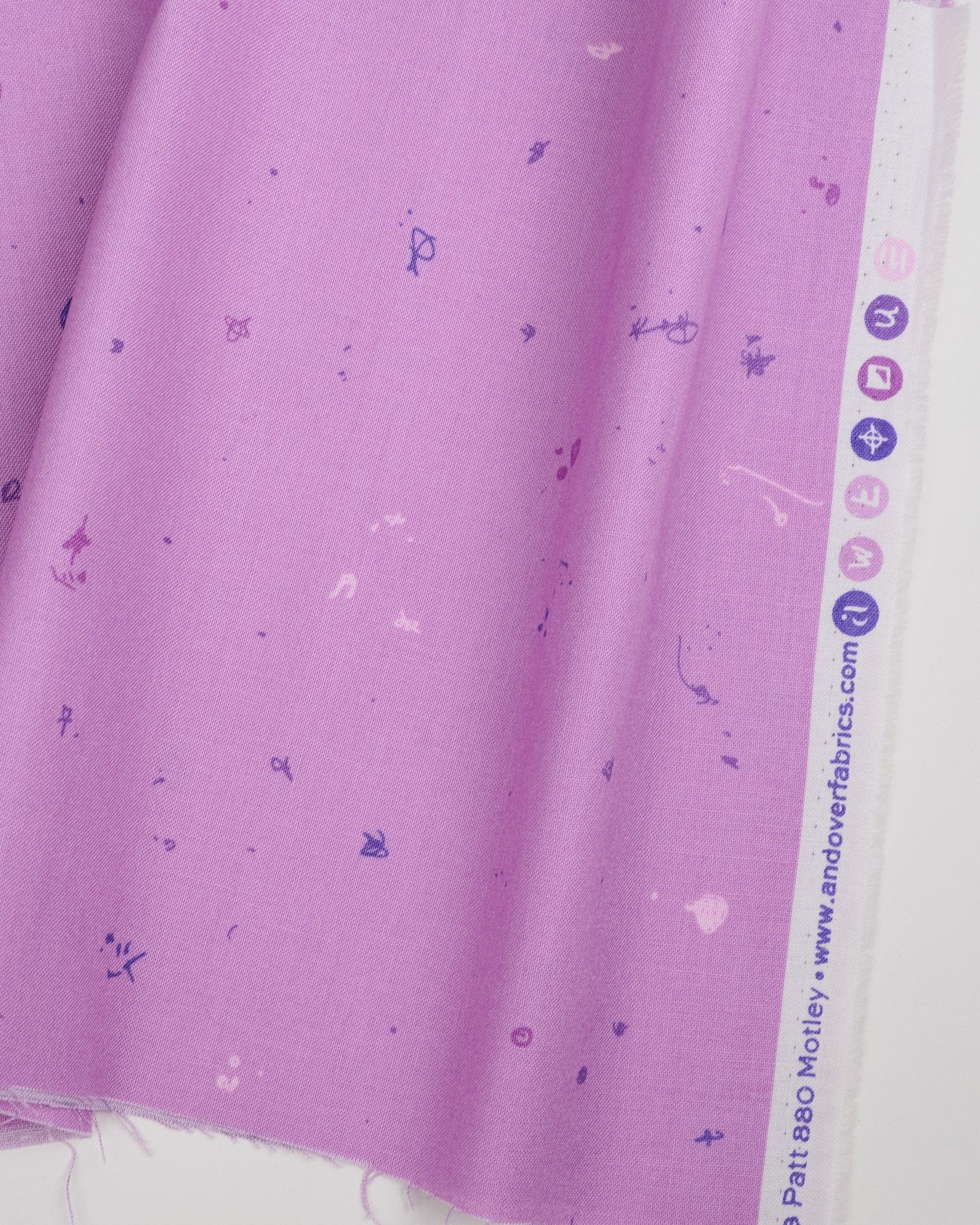 Cotton quilting fabric pattern called 'Motley in Angelica'. Part of the 'Motley' fabric collection. Designed by Giucy Giuce for fabric company Andover Fabrics. SKU: A-880-P. 44-45 inch width.