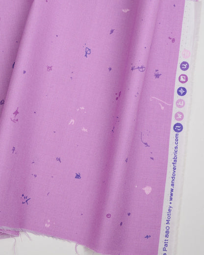 Cotton quilting fabric pattern called 'Motley in Angelica'. Part of the 'Motley' fabric collection. Designed by Giucy Giuce for fabric company Andover Fabrics. SKU: A-880-P. 44-45 inch width.