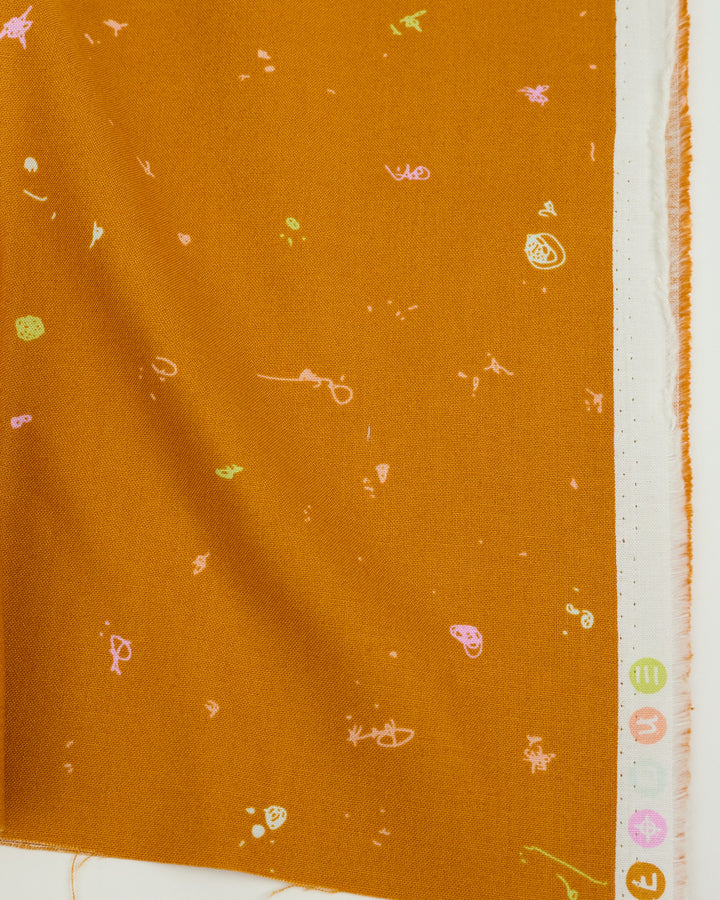 Cotton quilting fabric pattern called 'Motley in Fozzy'. Part of the 'Motley' fabric collection. Designed by Giucy Giuce for fabric company Andover Fabrics. SKU: A-880-O. 44-45 inch width.