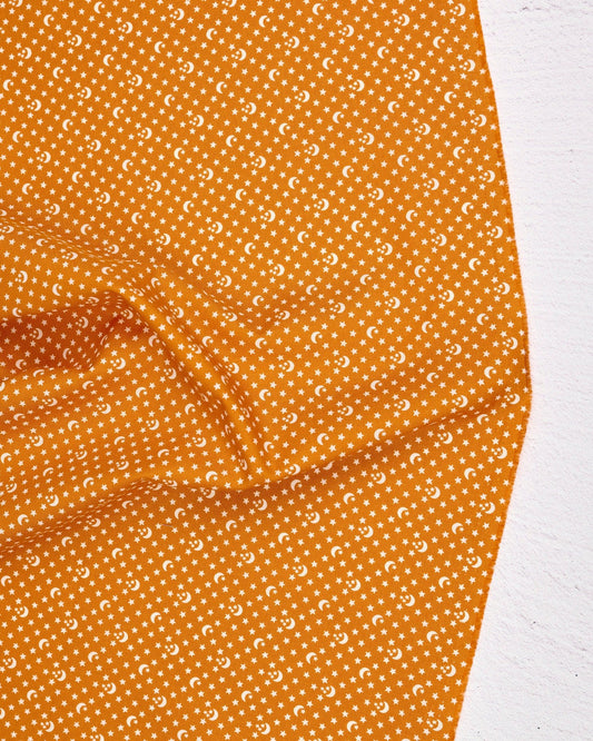 Ooh Lucky Lucky - Moon and Stars in Caramel - Alexia Abegg - RS4118 15 - Half Yard